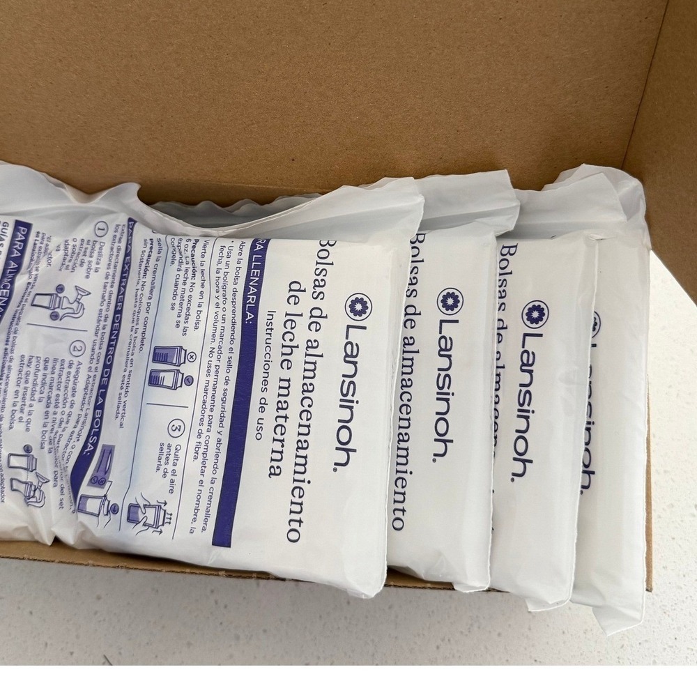 Lansinoh Breastmilk Storage Bags Pre-Sterilized Leakproof Double Zipper Seal 200